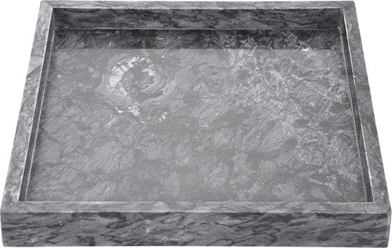 Piatto di Servizio in Marmo per Gioielli e Decorazione - 25 cm Nero