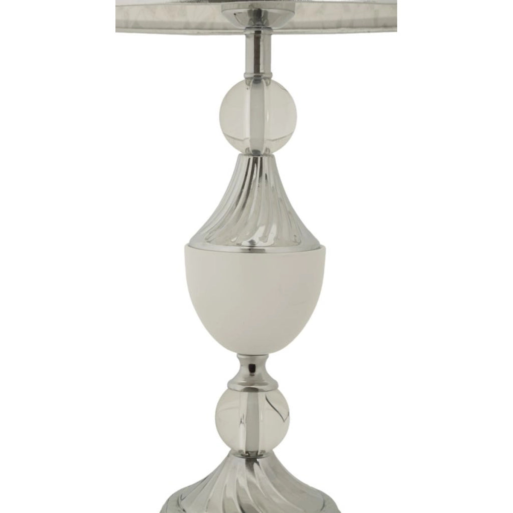 Lampada da Tavolo VKH907, Argento, Tessuto, 30x30x54 cm