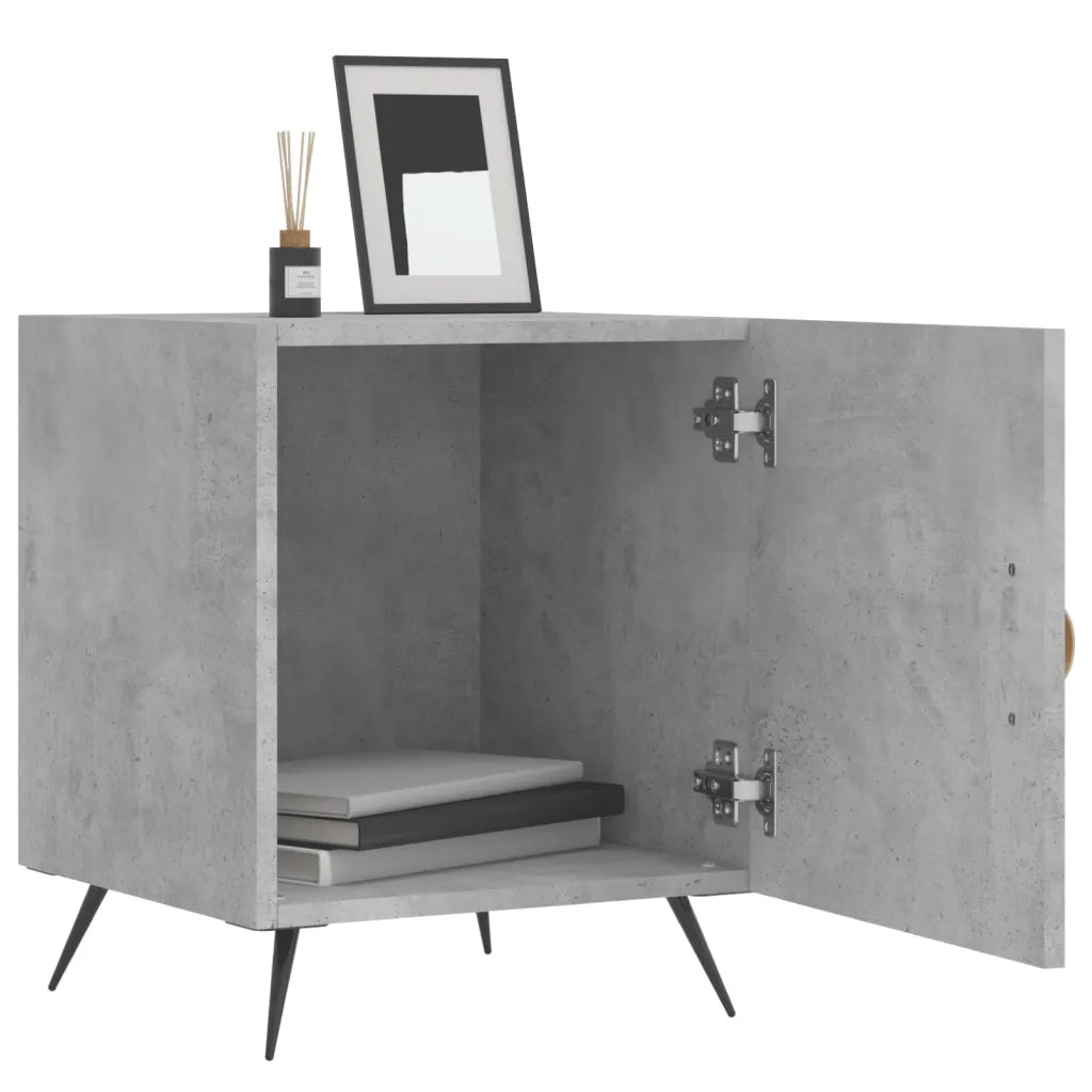 Comodini 2 pz Grigio Cemento 40x40x50 cm in Legno Multistratocod mxl 128124