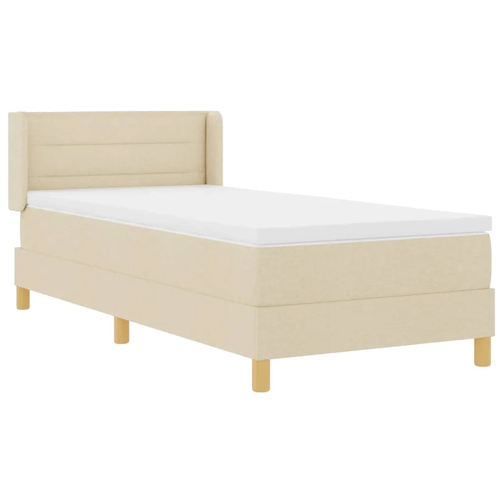 Letto a molle con materasso Crema 200 x 80 cm Tessuto 3341200
