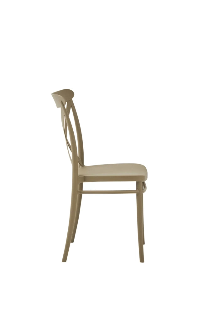 Set 2 sedie moderne polipropilene tortora 51x51x87 - Mobili 2G