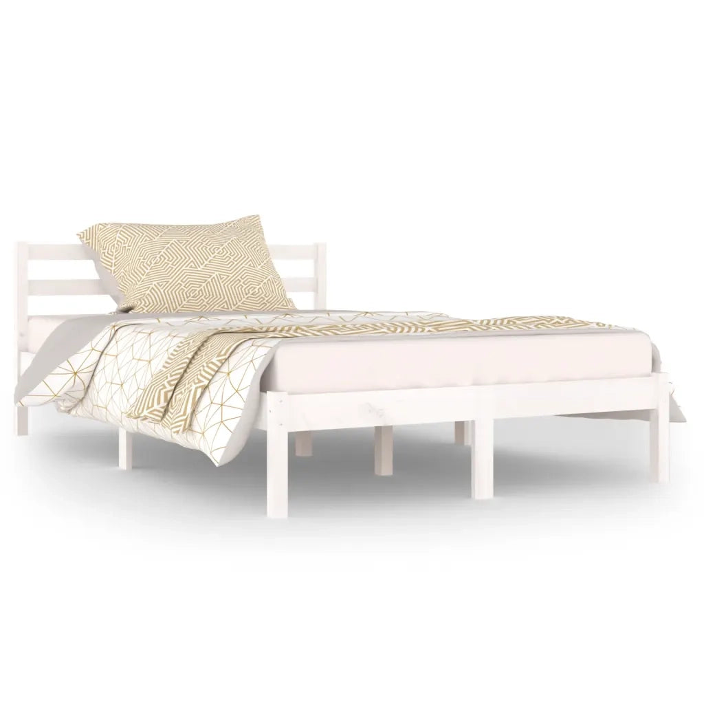 Giroletto-Struttura Letto in Legno Massello di Pino 120x200 cm Bianco