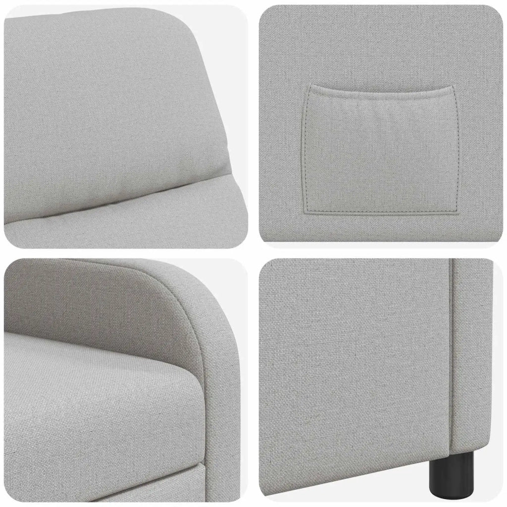 Divano Sedia-Poltrona reclinabile Grigio Nuvola Tessuto 688554