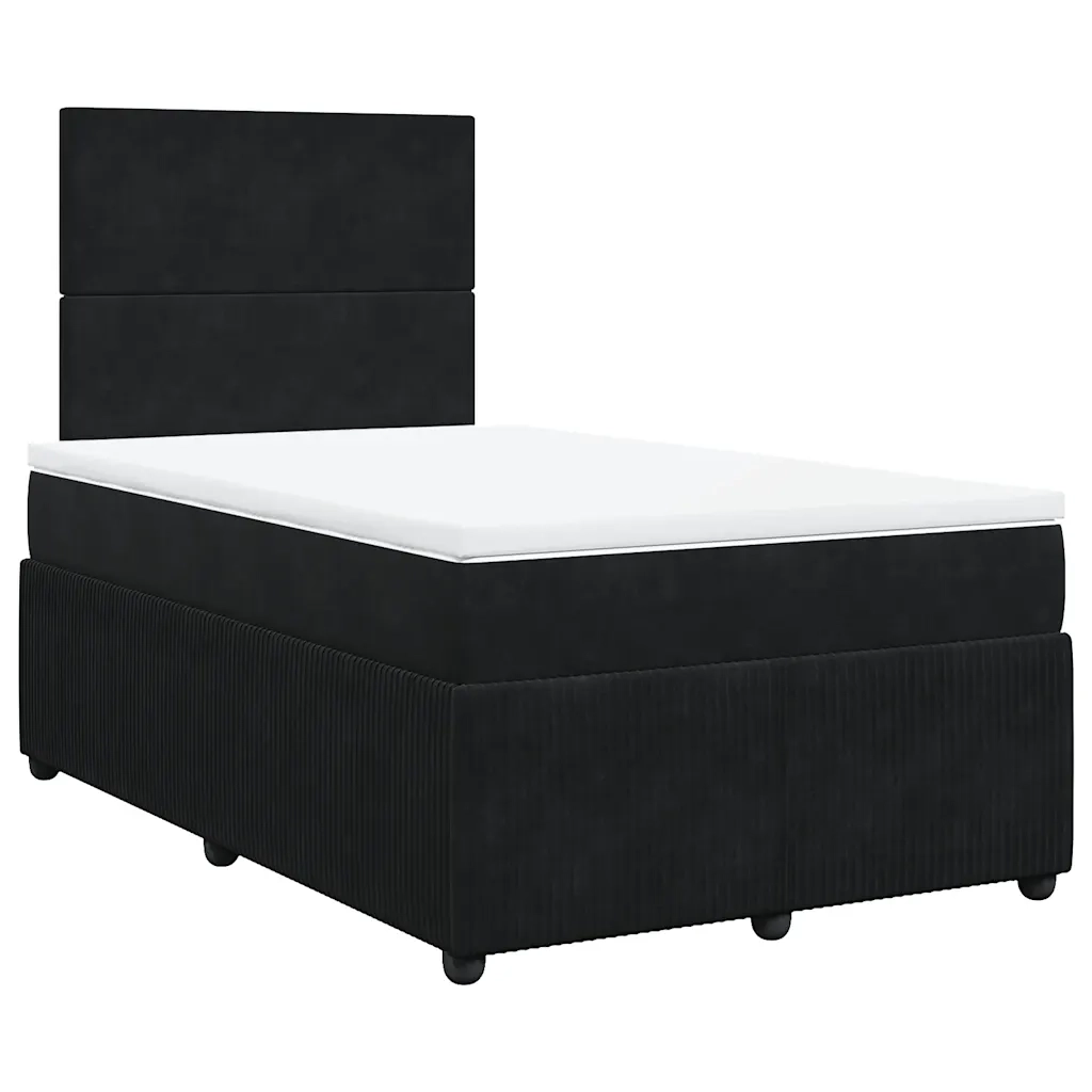 Giroletto a Molle con Materasso Nero 120x200 cm in Velluto 3294606