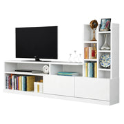 Mobile porta TV Kristal, Credenza da soggiorno, Armadio basso per TV, Base parete attrezzata, 164x25h91 cm, Bianco