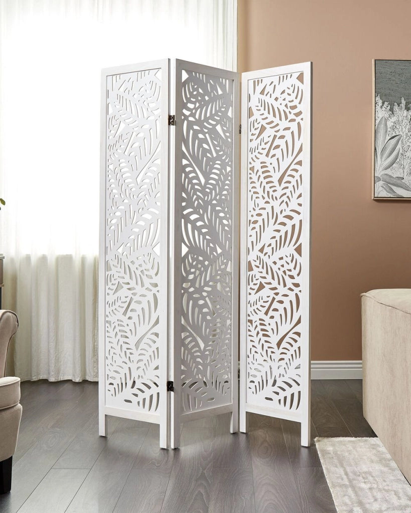Divisorio per ambienti in legno di Paulownia bianco MDF a 3 pannelli pieghevole schermo decorativo divisorio soggiorno camera da letto Design moderno