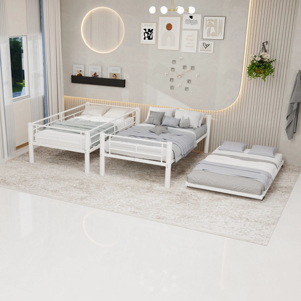 Letto a castello funzionale ferro bianco 97x196 cm