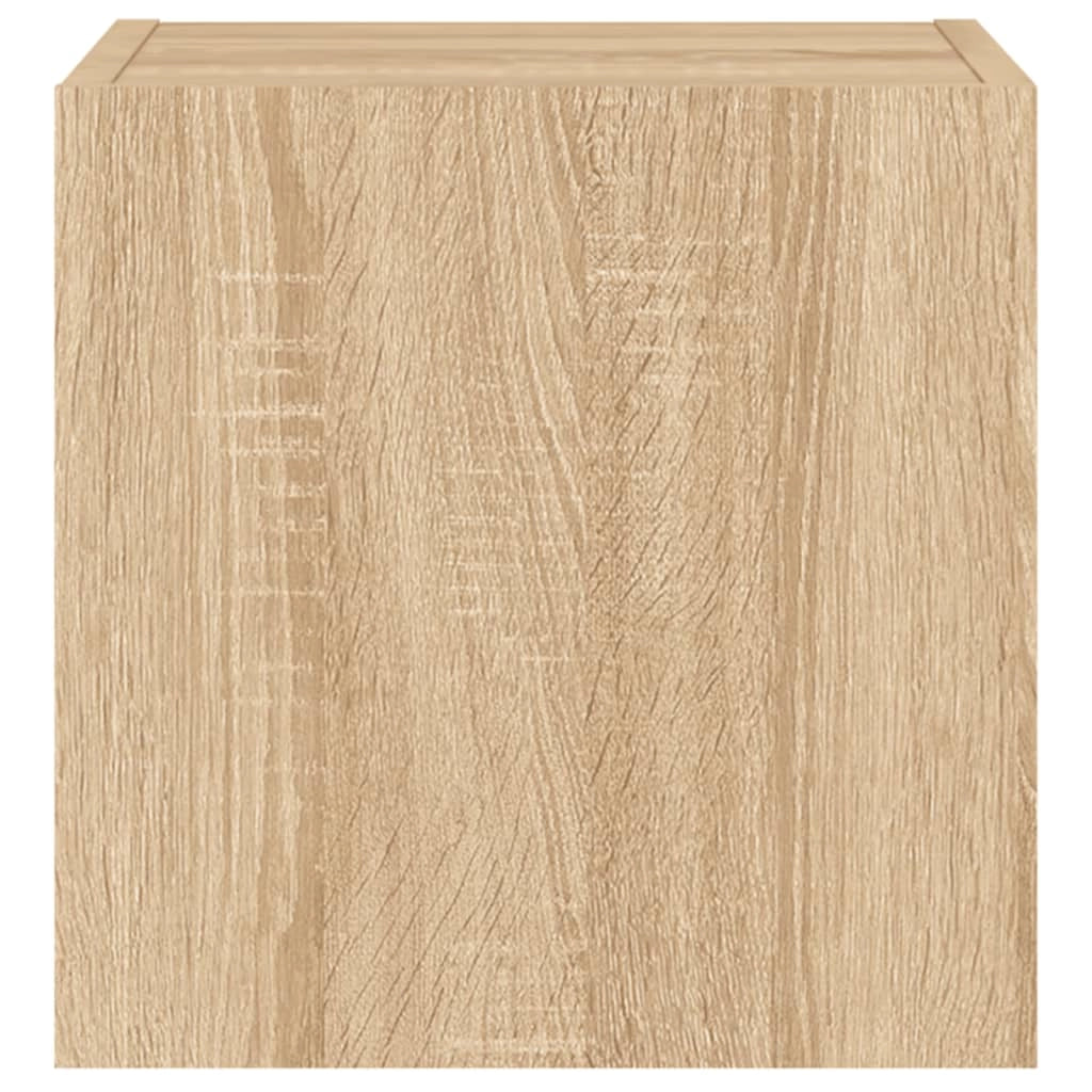 Mobile TV multimediale da parete mensola TV credenza TV sala da pranzo soggiorno camera da letto luci LED 2 pezzi rovere Sonoma 30,5 x 35 x 30 cm marrone 02_0029171