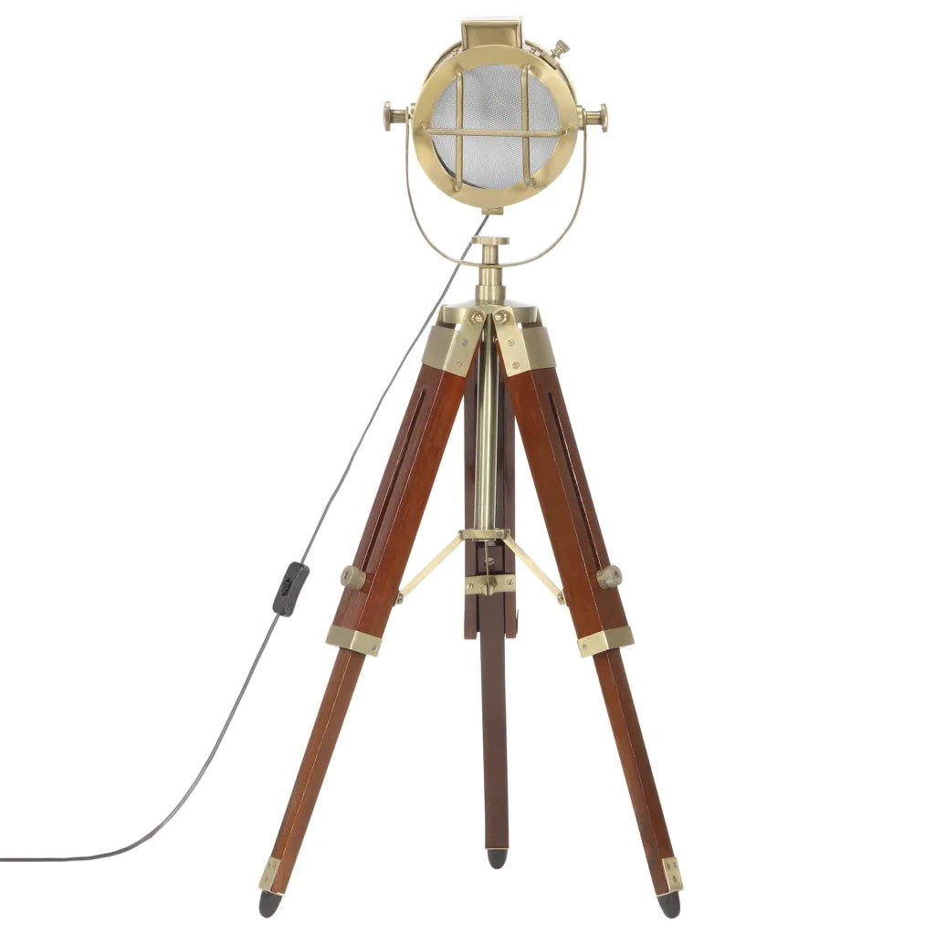 Lampada da Terra a Treppiede Legno Massello di Mango 69 cm CFW1956598
