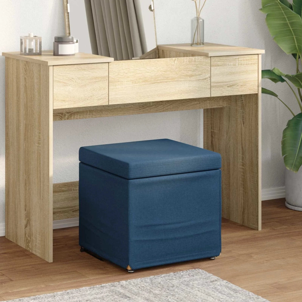Pouf Blu 41 x 41 x 40 cm Tessuto e Legno Ingegnerizzato