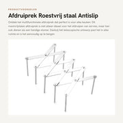 Afdruiprek multifunzionale in acciaio inossidabile con piedini antiscivolo e telescopico da 15 cm