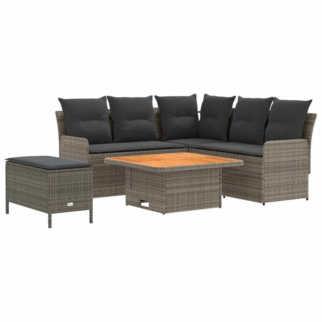 Set di Mobili 5 pz Grigio e Grigio Scuro Rattan in PE 3422204