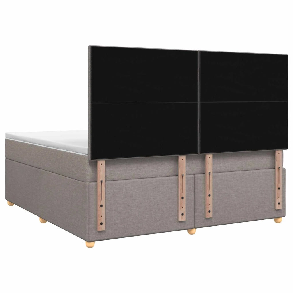 Letto box spring con materasso Tortora 160 x 200 cm Tessuto 3453932