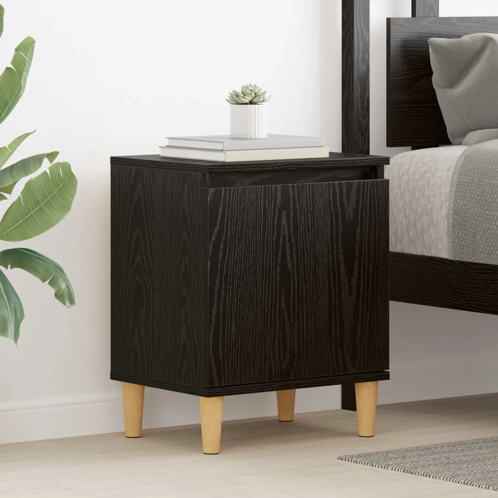 Armadio da Notte Rovere Nero 40 x 30 x 50 cm Legno multistrato 875106