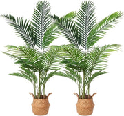 Pianta artificiale Areca con alghe marine, manico, 140 cm, piantine artificiali in grande vaso, decorazione, bagno, soggiorno, camera da letto, balcone (2 pezzi)