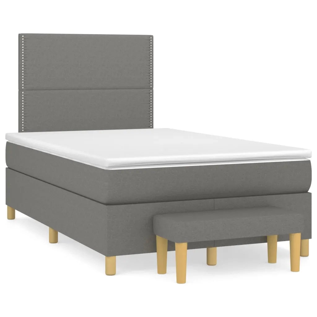 Giroletto a Molle con Materasso Grigio Scuro 120x200 cm Tessutocod mxl 99201