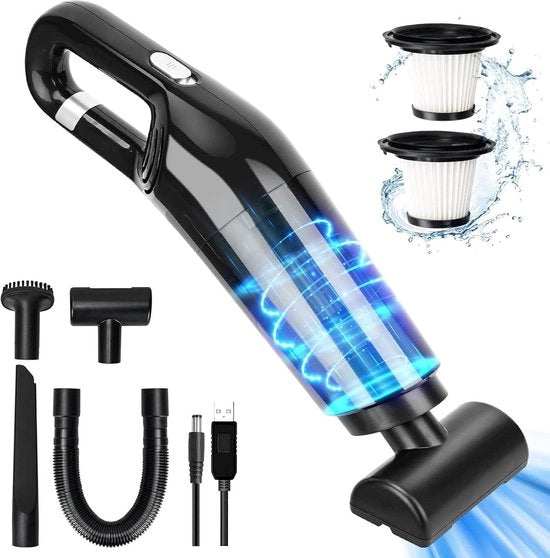 Aspiratore di polvere portatile - 10.000 PA potente - uso umido e asciutto - auto e animali domestici - ricaricabile