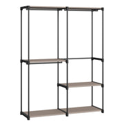 Armadio appendiabiti 43 x 138 x 182 cm 3 scomparti appendiabiti con ripiani grande capacità per camera da letto per adulti camera da letto per bambini soggiorno spogliatoio nero 12_0003976