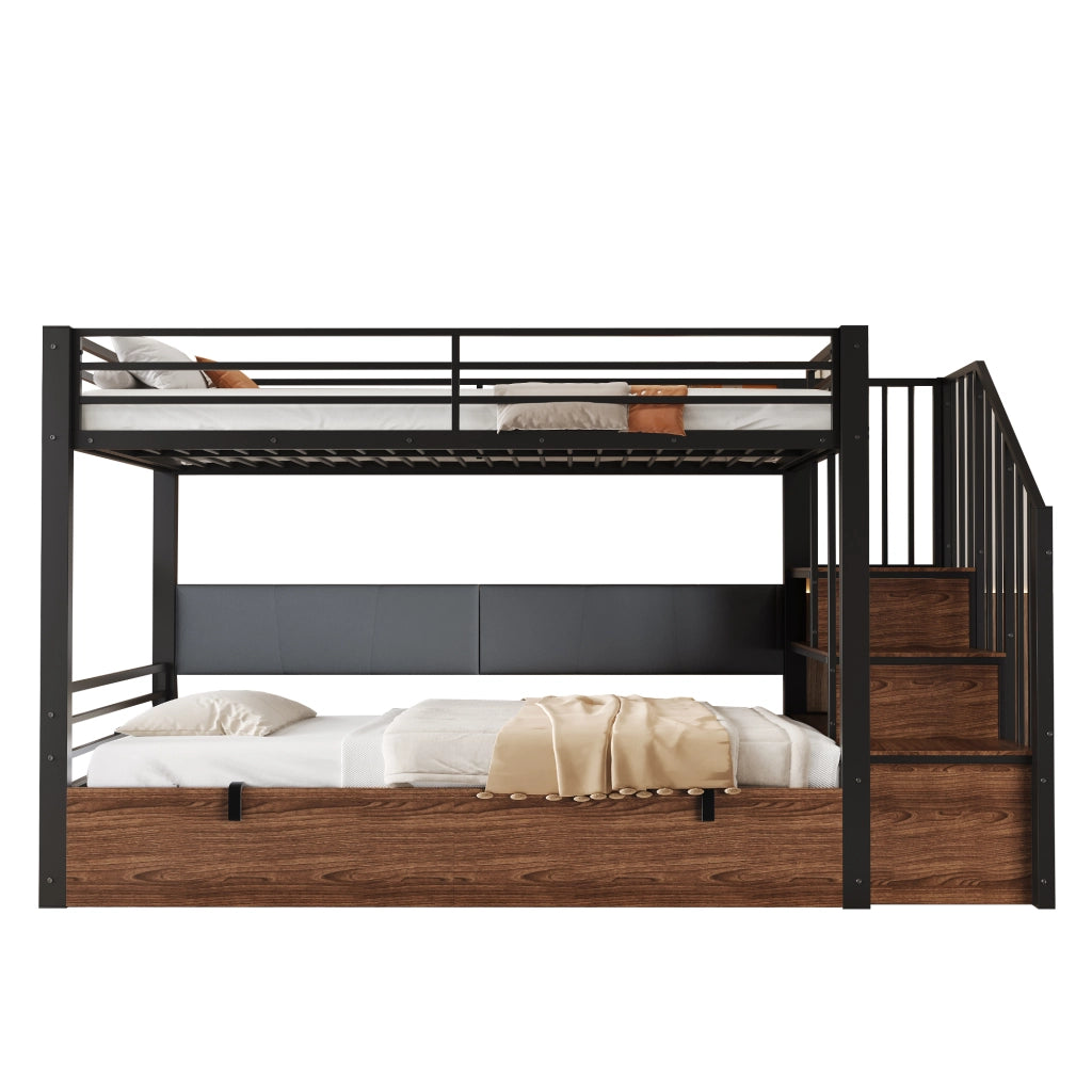Letto a castello con funzione idraulica MDF metallo 90x200 cm