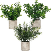 Decorazioni - Piccole Piante Finto in Plastica di Eucalipto Verde in Vasi - Piante Finte per Interno per Ufficio Casa Cucina Giardino Tavolo e Bagno Docce Ornamento