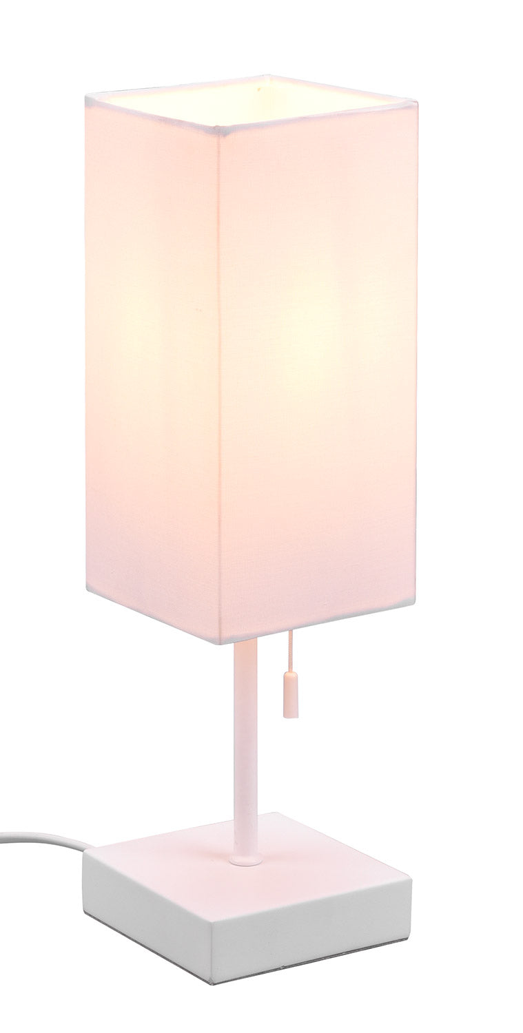 Lampada da Tavolo da Interno Attacco E14 in Metallo Bianco Opaco