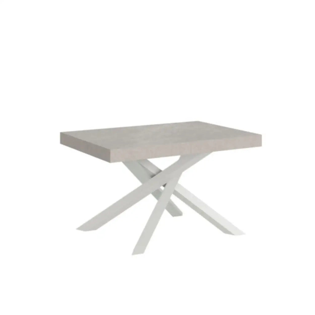 Tavolo allungabile 120/380x90 cm Volantis cashmere gambe bianche