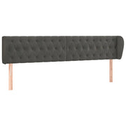 Testiera | Testata ad Orecchio Grigio Scuro 183x23x78/88 cm in Velluto