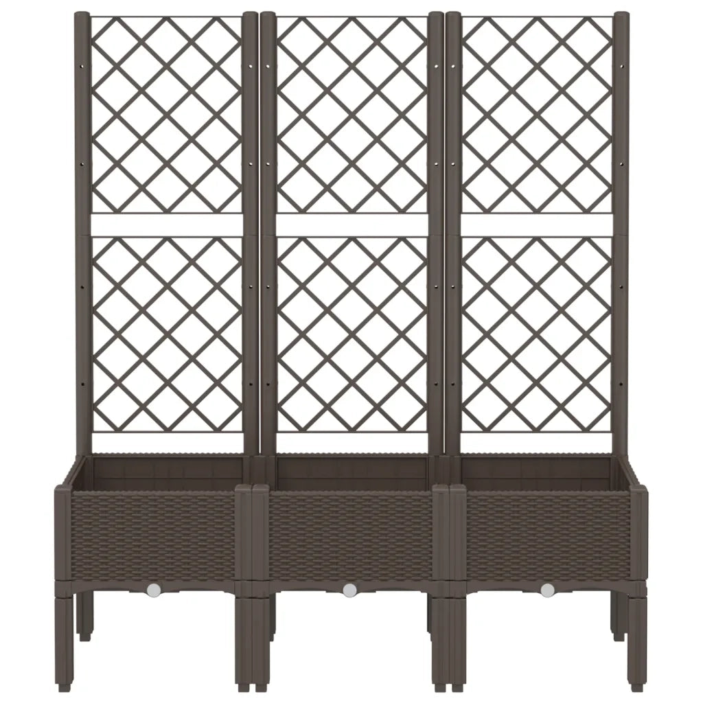 Fioriera da Giardino con Traliccio Marrone 120x40x142 cm in PP 367930