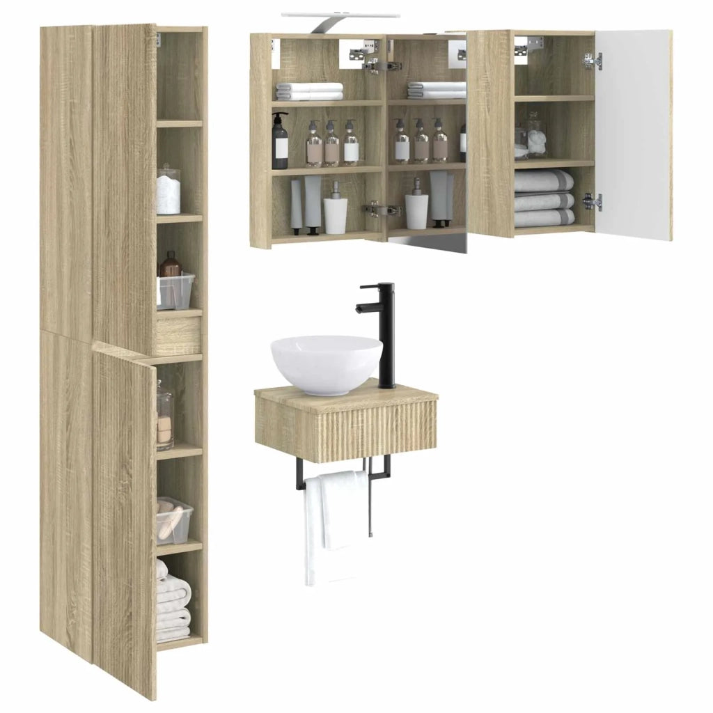 Set di mobili per il bagno 5 pcs Rovere Sonoma 3407241
