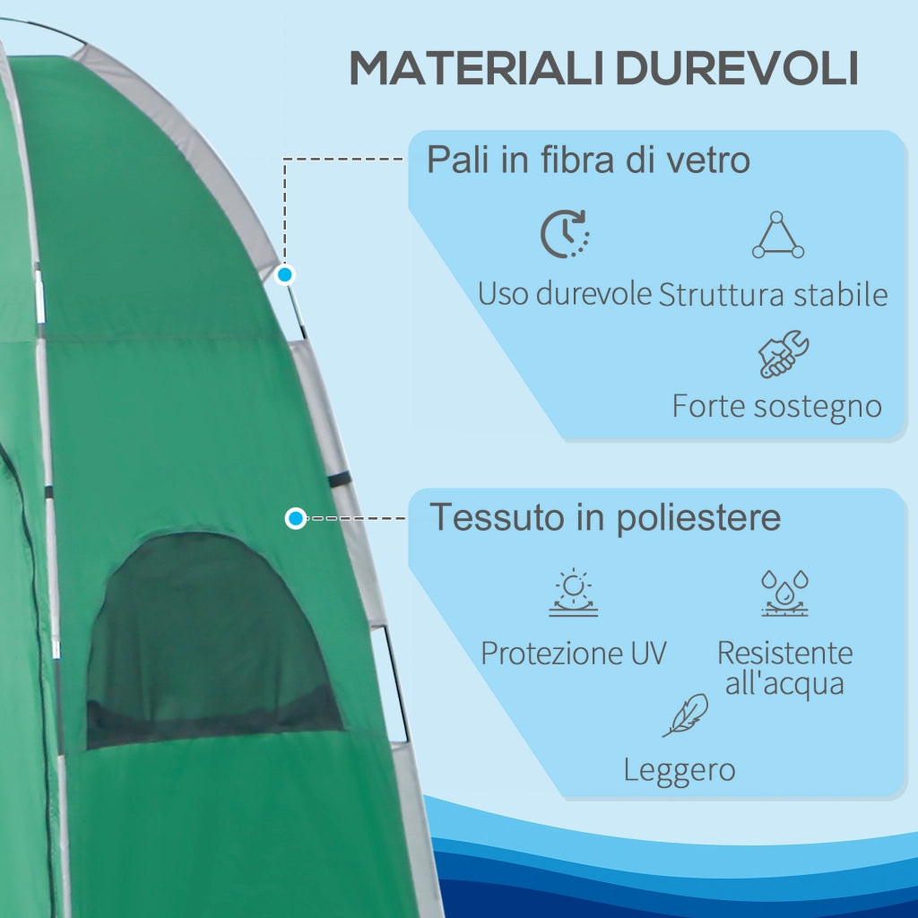 Tenda da Doccia con Ingresso a Cerniera ¨C zephmum ¨C Verde 122x122x213 cm