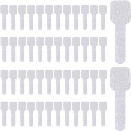 Haken Selfadesivi per Esterno - Fissaggio Reti di Protezione Animali - 50 pezzi - Protezione Balcone - Impermeabile - 28 x 90 mm - Facile da Installare