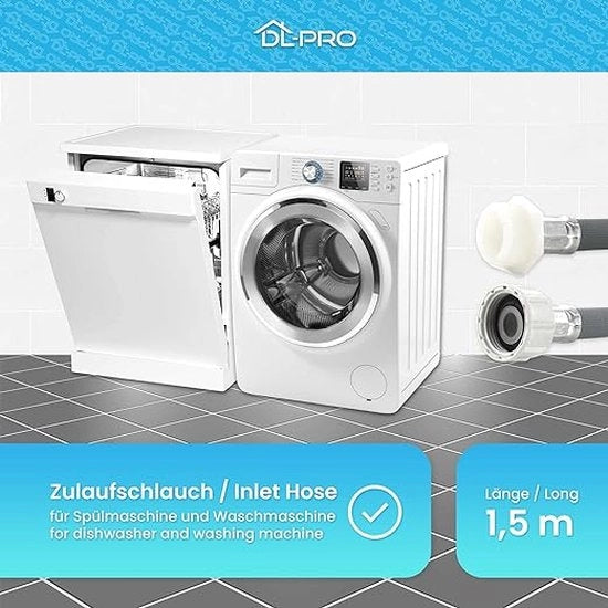 Set di tubi di scarico per lavatrice, lavastoviglie, asciugatrice - Kit completo di tubi di scarico 1,5m