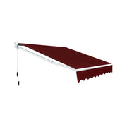 Tenda da sole retrattile 245 x 200 cm angolo regolabile 40°-100° adatta per balconi e giardini alluminio rosso 20_0013626
