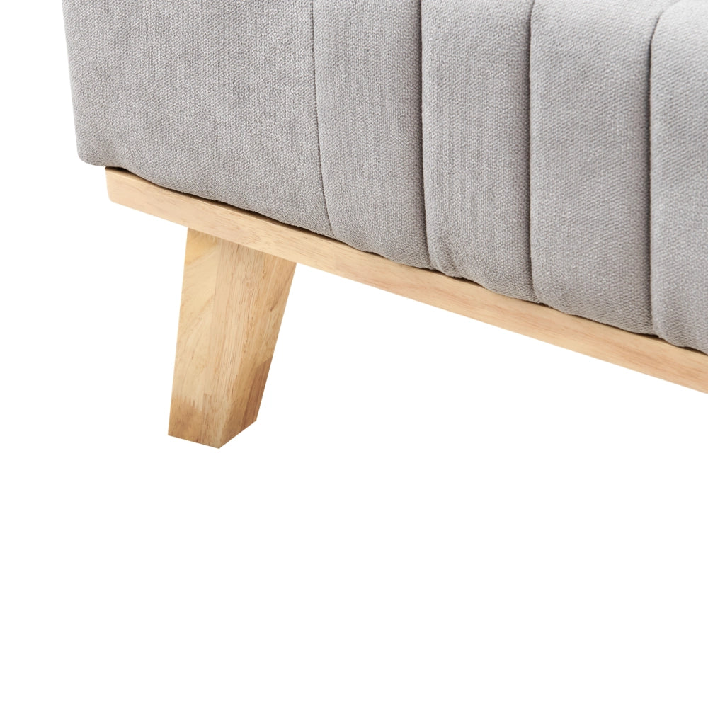 Letto matrimoniale in ciniglia grigio chiaro 160 x 200 cm struttura imbottita testiera trapuntata a canale