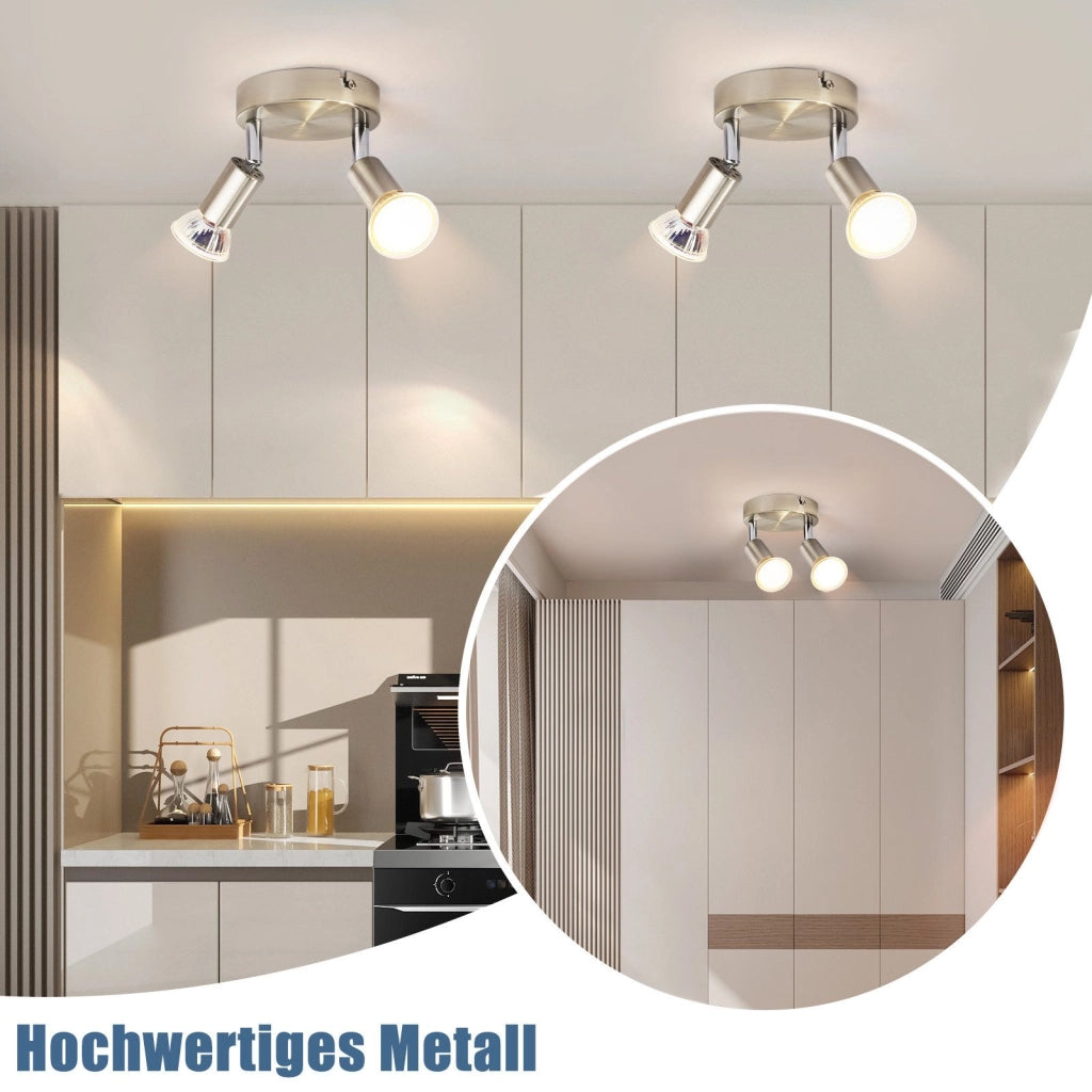ZMH Faretto da soffitto plafoniera 2 fiamme GU10 moderno per soggiorno