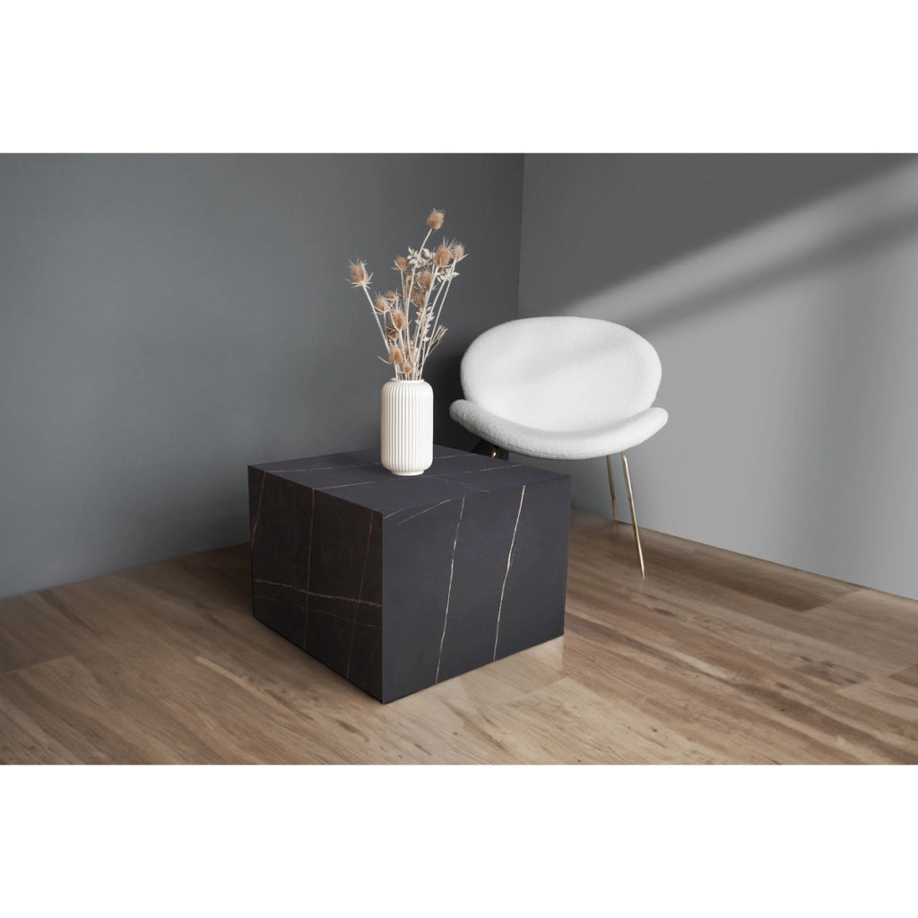 Tavolino da salotto Cuboid in legno nero effetto marmo