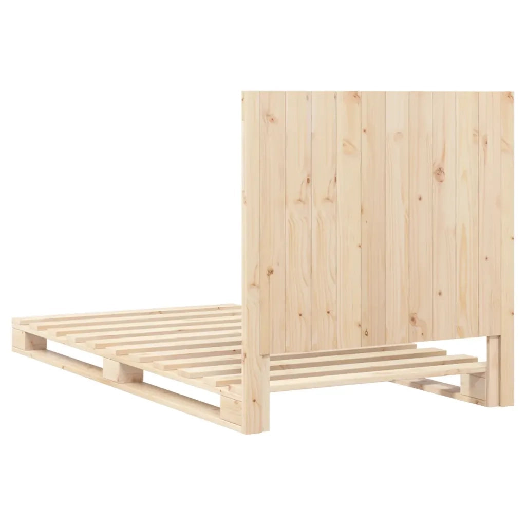 Letto singolo | Letto per adulti | Giroletto con Testiera 100x200 cm Legno Massello di Pino