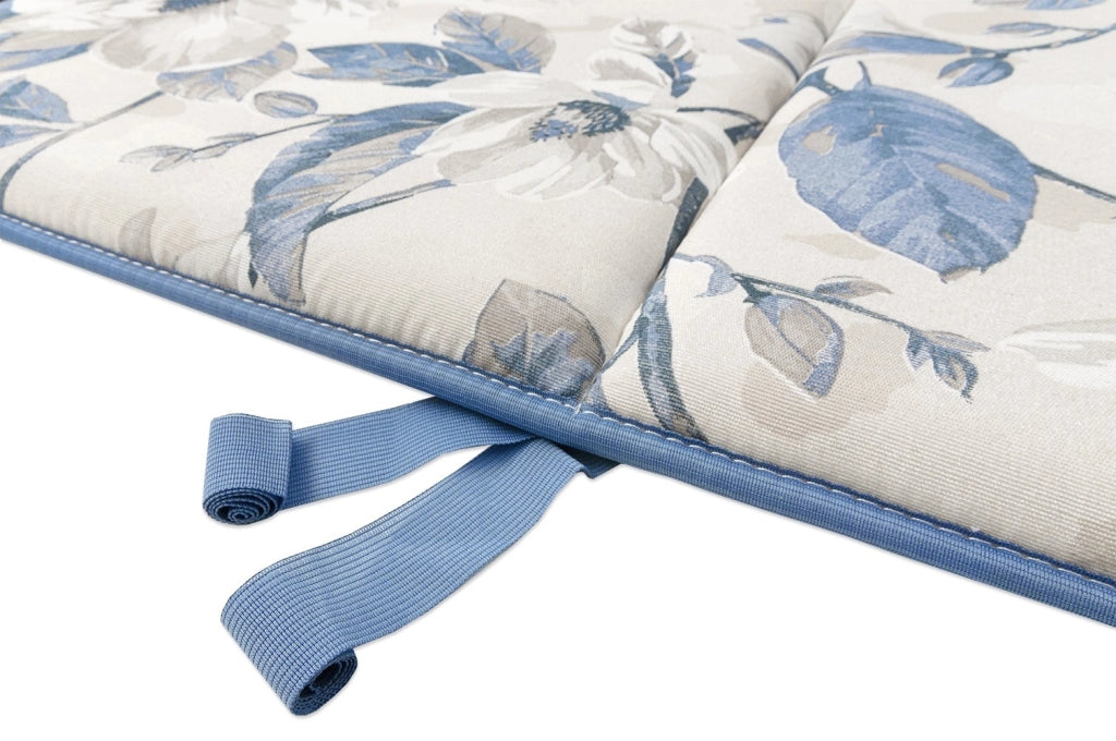 Cuscino Poltrona Esterno Écru Sedia Pieghevole Stile Fiori Vintage Coprisedia Schienale Morbido