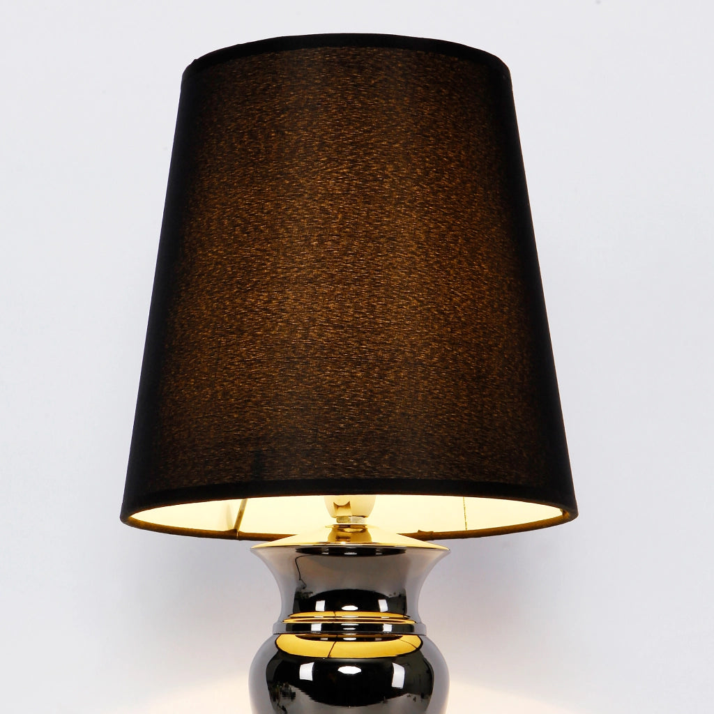 Lampada da Comodino con Paralume a Tronco di Cono Alto - Nero lux.pro
