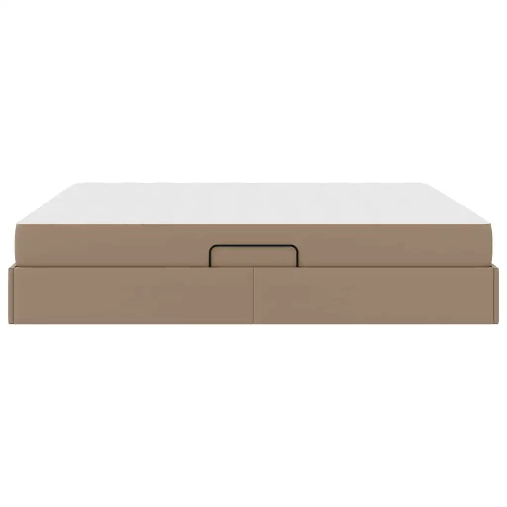 Letto con contenitore e materasso 2 pcs Cappuccino Pelle 3399619