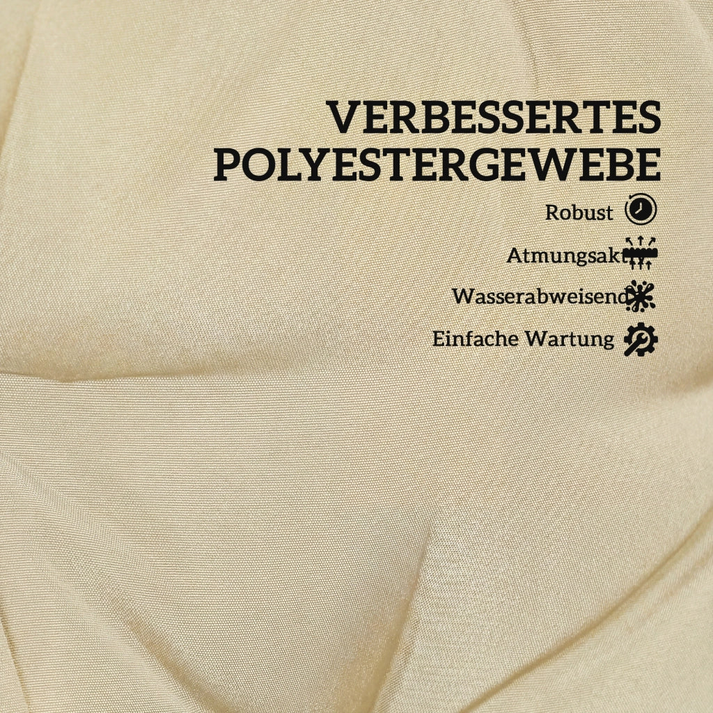 Cuscino per sedili da esterno con schienale e cinghie; rivestimento idrorepellente per interno ed esterno; beige