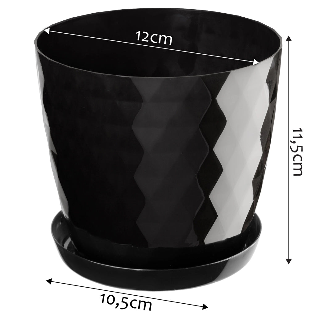 Vaso da fiori in plastica KADAX con supporto, coprivaso, 12 cm, nero, Kadax