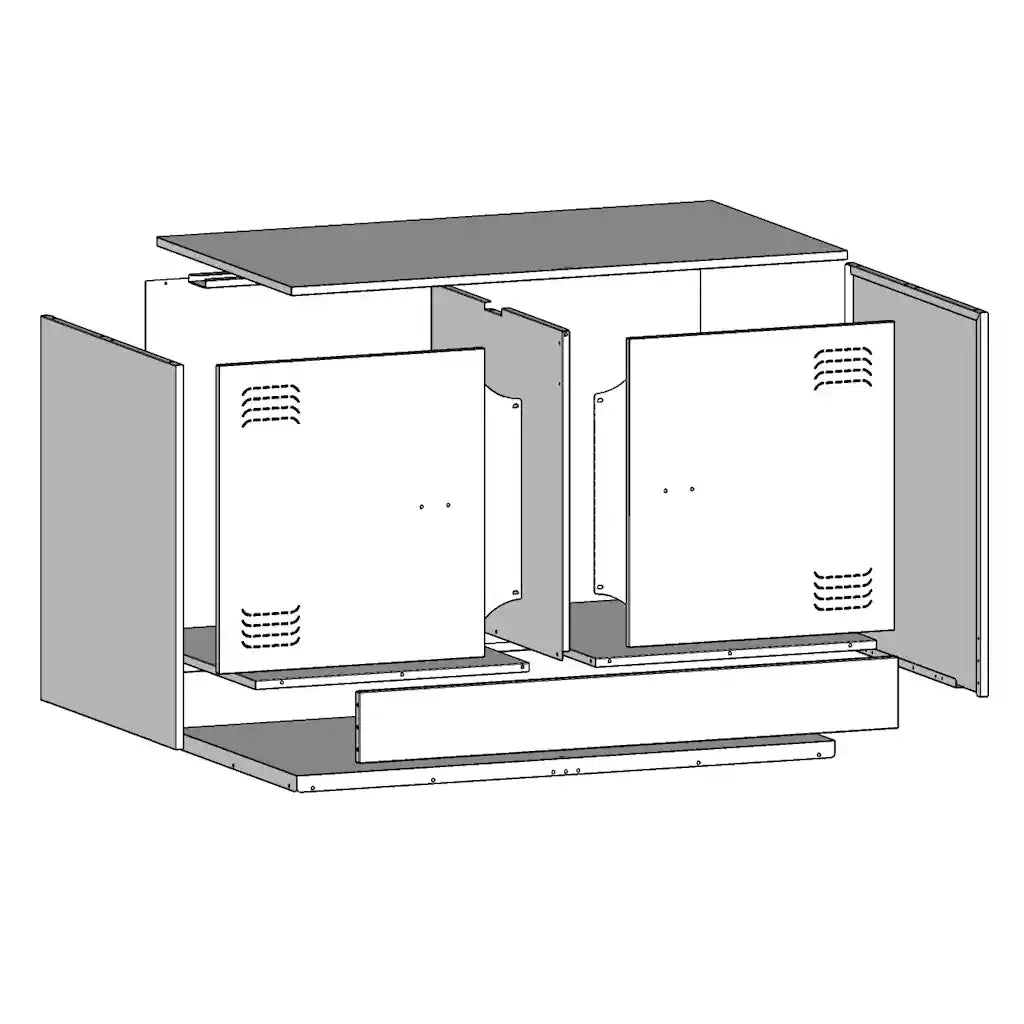 Mobili TV 2 pz Neri 67x39x44 cm in Acciaio 841632