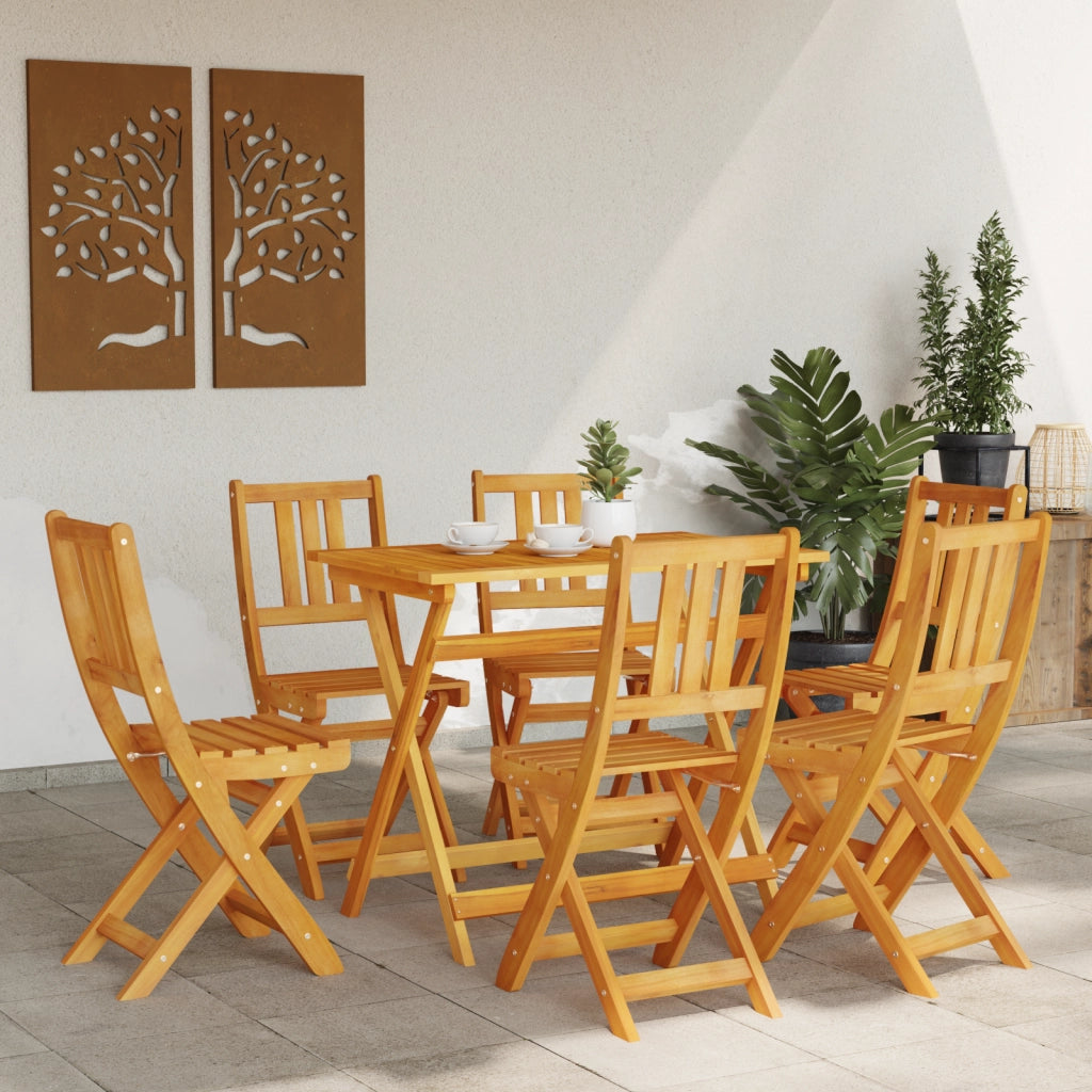 Sedie da Giardino Pieghevoli 6 pz 36x46x86 cm Legno Massello di Acacia