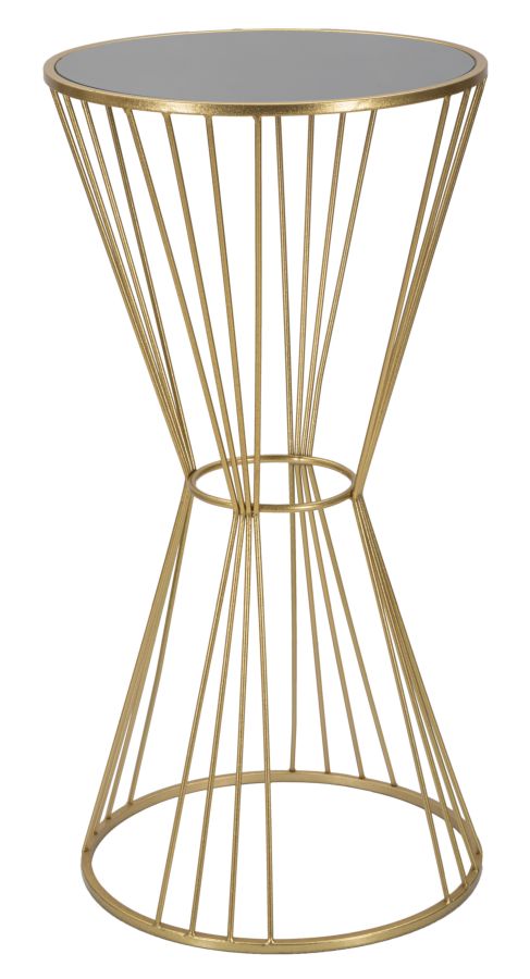 Tavolino Super 50x100x50 cm in Ferro e MDF Oro