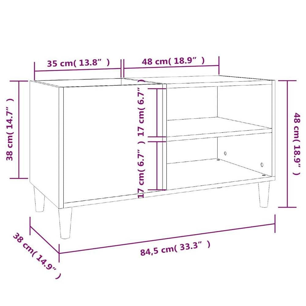 Record Cabinet, Black, 84.5x38x48 Cm, Wood-based Material
