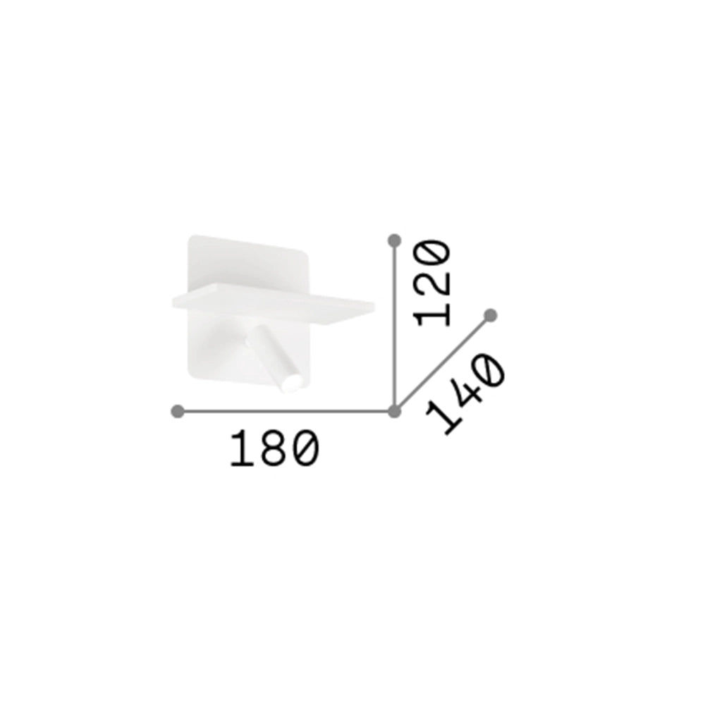 Applique Moderna Piano Metallo Bianco 2 Luci Led 10W 3000K Luce Calda