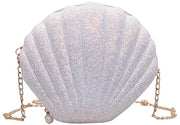 Borsa a paillet per donne, elegante borsa a spalla con cinturino a catena e design luccicante per feste e occasioni speciali, bianca