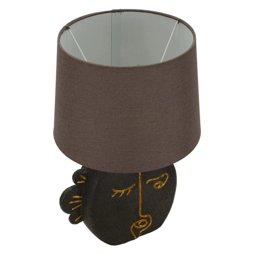 Lampada da Tavolo VKH163, Marrone, Poliresina, 27,5x27,5x39,5 cm