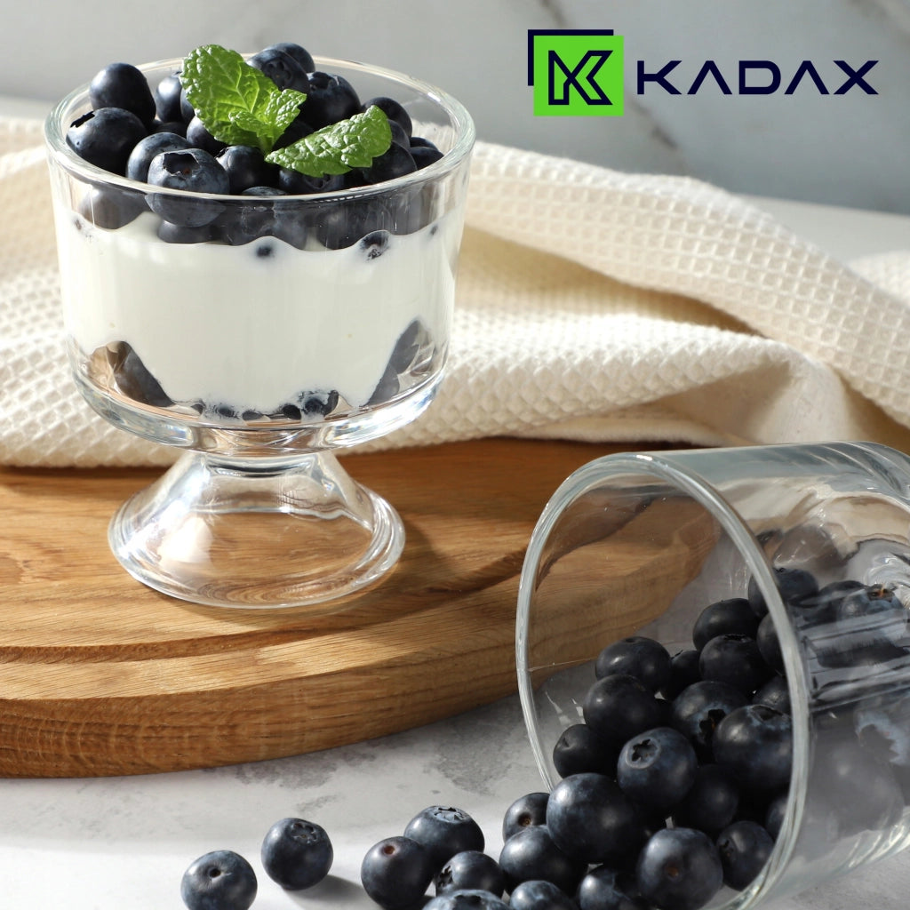 Coppetta per gelato KADAX da 290 ml, contenitore in vetro per dessert cremosi.